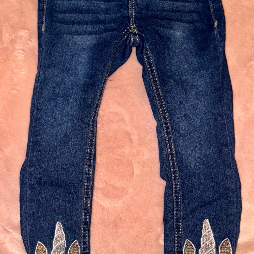 Cuffed unicorn toddler jeans SIZE 4T